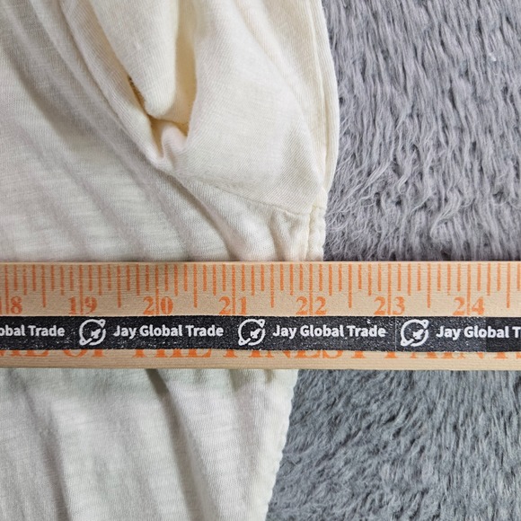 Reba Womens XL Cream Long Sleeve Henley Top Pintuck Woven Bib - Picture 7 of 9